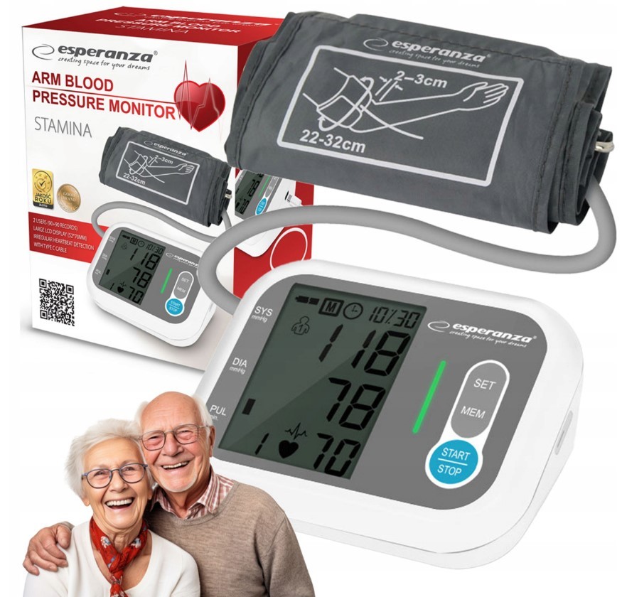 Tensiometru electronic de brat, manseta 22-32 cm, display LCD, memorare masuratori, cablu alimentare USB-USB C - imagine 7